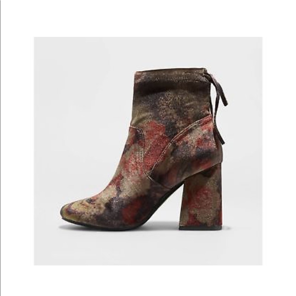 NWT - Multicolored Velvet Booties